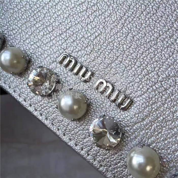顶级高仿包包缪缪miumiu链条包 5MP001 平纹山羊皮珍珠链条包高仿奢侈品