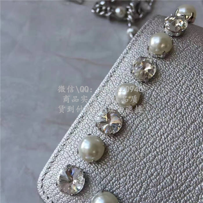 顶级高仿包包缪缪miumiu链条包 5MP001 平纹山羊皮珍珠链条包高仿奢侈品