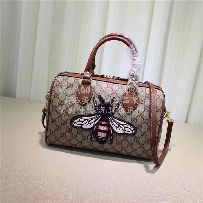 gucci古驰手提包 409529 蜜蜂刺绣GG高级人造革桶包
