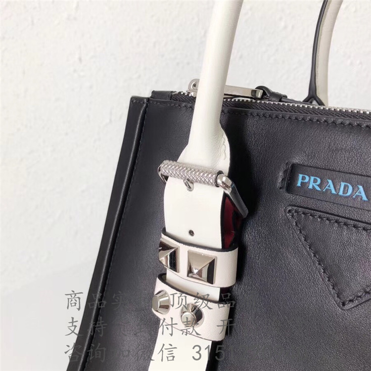 Prada手提包 1BA175黑色 普拉达 光面皮 Concept 手袋