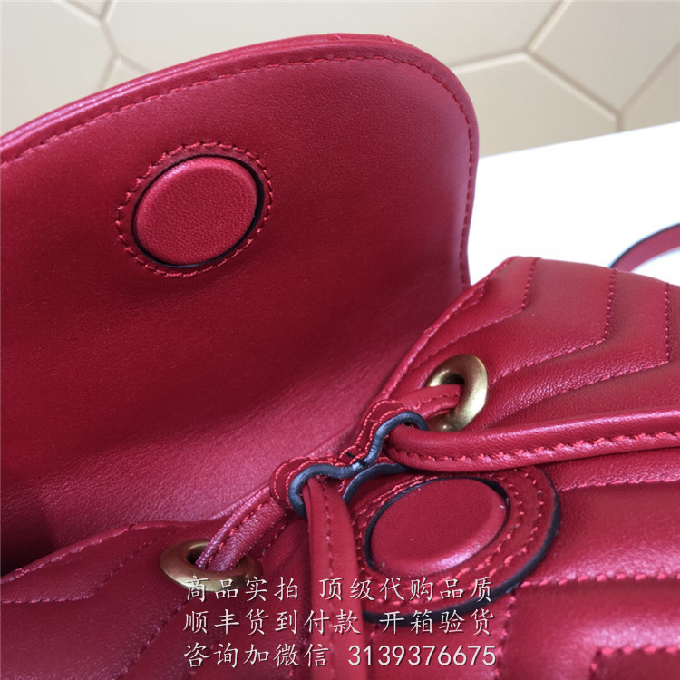 Gucci 红色人字纹 528129 Marmont系列背包