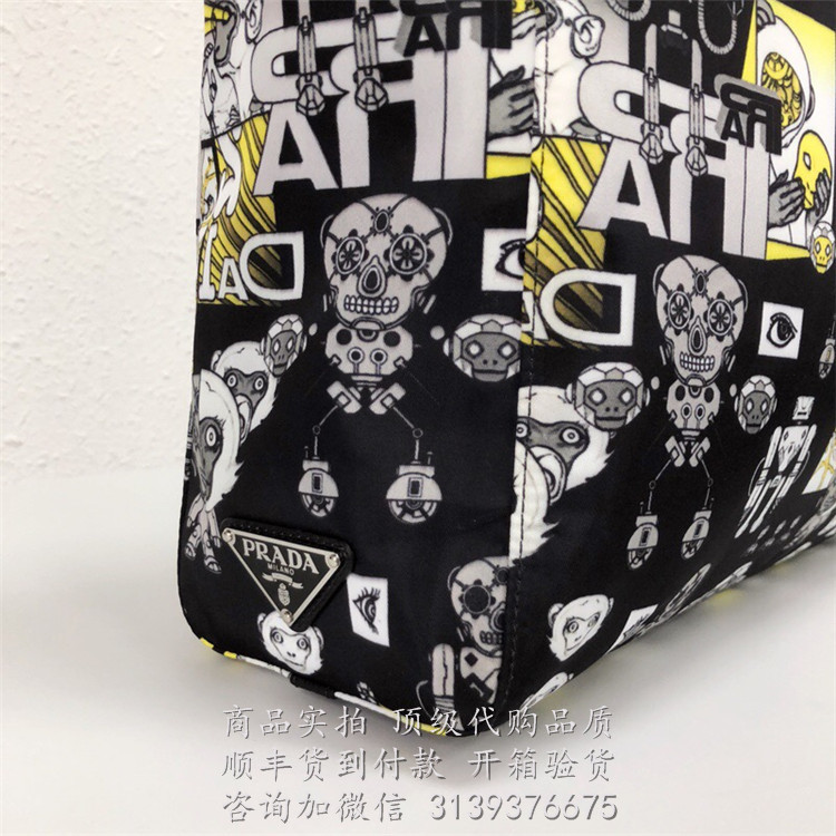 Prada 2VG019 印花织物手提包