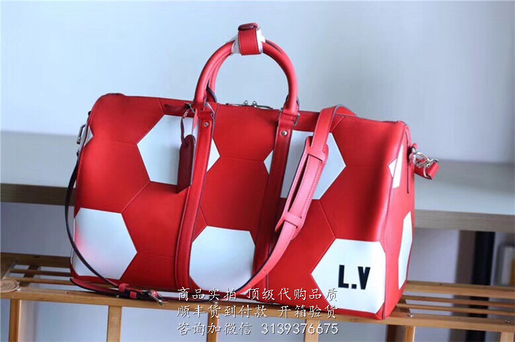 LV 红色世界杯系列 M52121 KEEPALL 50 旅行袋