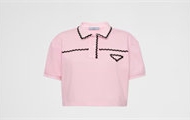 PRADA 39557 女士粉色 珠地棉 Polo衫