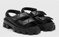 PRADA 1X439N 女士黑色 Monolith Nappa 凉鞋