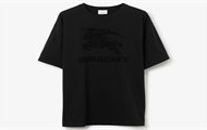 BURBERRY 80714571 男士黑色 马术骑士刺绣棉质 T恤衫