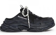 BALENCIAGA/巴黎世家 女士黑色 TRIPLE S 穆勒鞋 755686W3SM21000