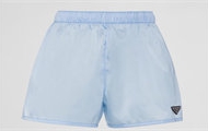 PRADA 22C757 女士浅蓝色 Re-Nylon 再生尼龙短裤