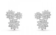 Van Cleef & Arpels/梵克雅宝 银色花卉 钻石 Lotus 耳环 VCARP7TH00