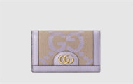 GUCCI 523155 女士浅紫色 Ophidia 超级 双G 卡片夹