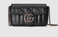 Gucci/古驰 黑色小牛皮 GG Marmont 系列超迷你手袋 476433