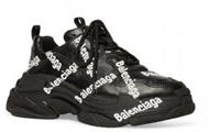 BALENCIAGA/巴黎世家 男士黑色 TRIPLE S LOGOTYPE 运动鞋 536737W2FAB1090
