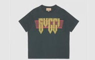 GUCCI/古驰 黑色 饰 Gucci 印花针织棉 T恤 616036