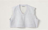MIUMIU MJT672 女士灰色 刺绣棉质抓绒运动衫