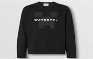 BURBERRY 80646021 男士黑色 徽标印花棉质运动衫