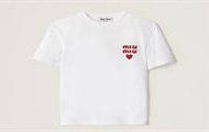 MIUMIU MJN499 女士白色 平纹针织棉质 T恤