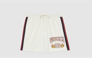 GUCCI 770910 男士米白色 中国新年系列平纹针织短裤