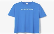 BURBERRY 80653951 男士活力蓝 徽标印花棉质平织 T恤衫