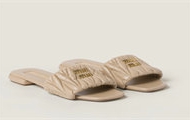 MIUMIU 5XX605 女士沙黄色 Matelassé 软羊皮平底鞋