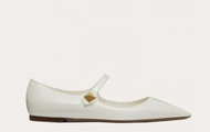 VALENTINO/华伦天奴 女士象牙白色 TIPTOE 漆皮芭蕾平底鞋 WS0GC3ERU098