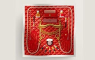HERMES/爱马仕 女士红色“交织之美”90厘米方巾 H004095S