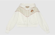 GUCCI 773744 女士米白色 中国新年系列饰贴饰针织棉拉链卫衣