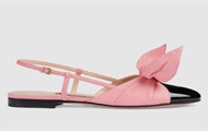 GUCCI 729755 女士粉色 中国新年系列后系带平底芭蕾舞鞋
