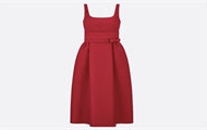 DIOR 311R42A1212 女士绯红色 中长款连衣裙