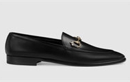 GUCCI 759918 女士黑色 Gucci Jordaan 乐福鞋