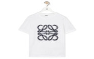 LOEWE S540Y22X35 女士白色 棉质平纹针织 Anagram 像素化 T恤