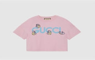 GUCCI 779016 女士粉色 中国新年系列饰刺绣针织棉 T恤
