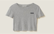 MIUMIU MJN466 女士灰色 罗纹针织 T恤