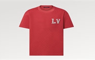 LV 1AFJED 男士红色 LV 刺绣贴饰棉质珠地 T恤