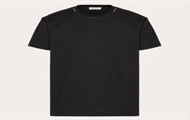 VALENTINO VMG08X9590NO 男士黑色 BLACK UNTITLED 铆钉棉质圆领 T恤