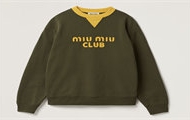 MIUMIU MJL906 女士迷彩色 刺绣徽标棉质抓绒运动衫