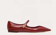 VALENTINO/华伦天奴 女士红色 TIPTOE 漆皮芭蕾平底鞋 WS0GC3YJU0RO