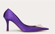 VALENTINO WS0FH8ULM73E 女士紫色 ONE STUD 丝缎仿水晶高跟鞋