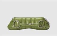GUCCI 764255 女士绿色 Gucci Horsebit Chain 中号肩背包