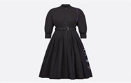 DIOR 347R42A3253 女士黑色 中长款衬衫式连衣裙