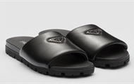PRADA 2X3099 男士黑色 加衬软羊皮拖鞋式凉鞋