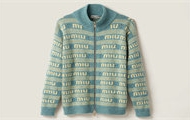MIUMIU MMF837 女士蓝绿色 羊毛与羊绒针织开衫