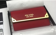 PRADA/普拉达 1MH840 红色 短款翻盖钱夹