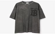 BERBURRY 80675091 男士炭灰色 专属标识装饰棉质宽松 T恤衫